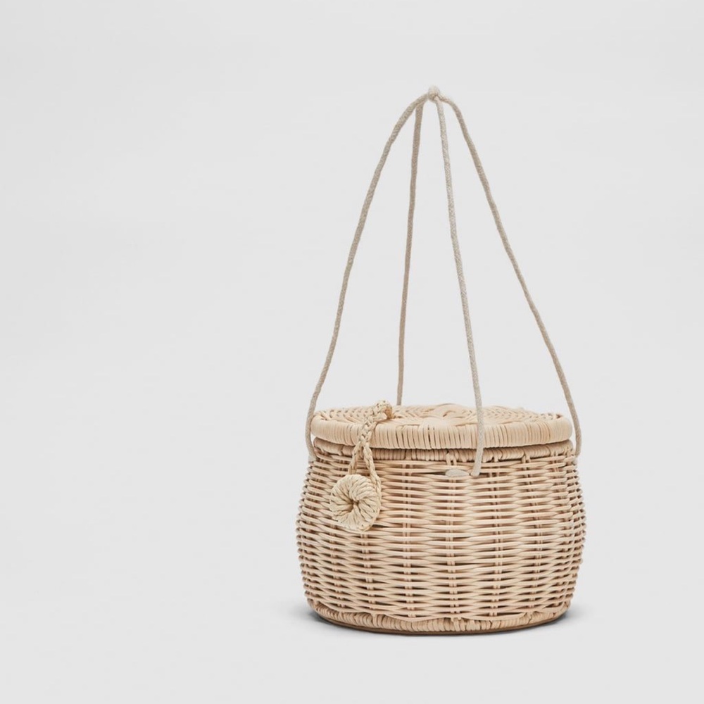 ZARA Raffia Basket Handbag